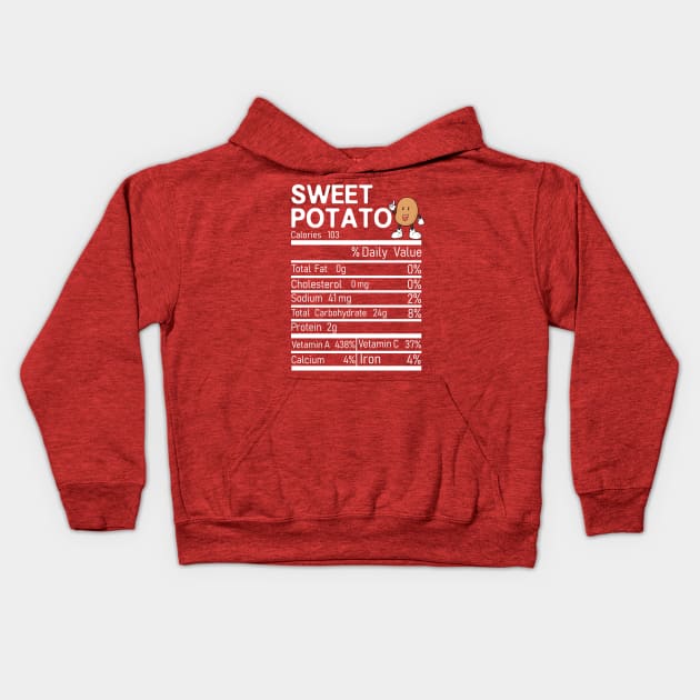 Funny Sweet Potato Nutrition Facts Thanksgiving Costume Gift T-Shirt Kids Hoodie by BioLite